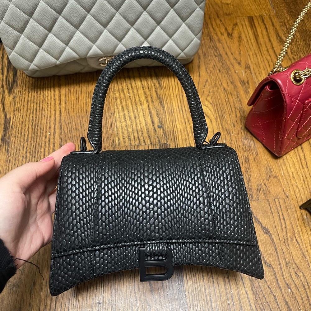 BNWT S python Balenciaga hourglass bag w black hw